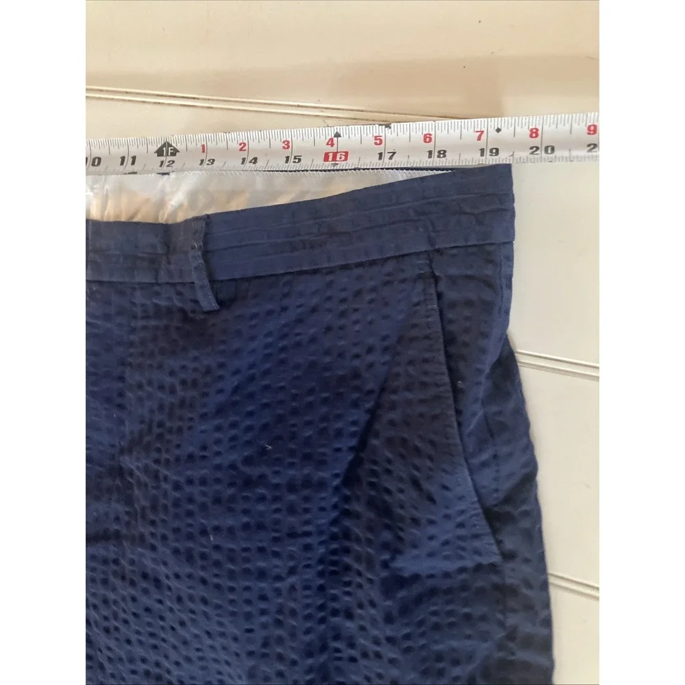 J by J.CREW Pants Mens Size 38 X 32  Blue Seersucker Slim Casual Tapered